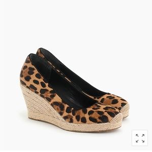 Seville espadrille wedges in leopard calf hair